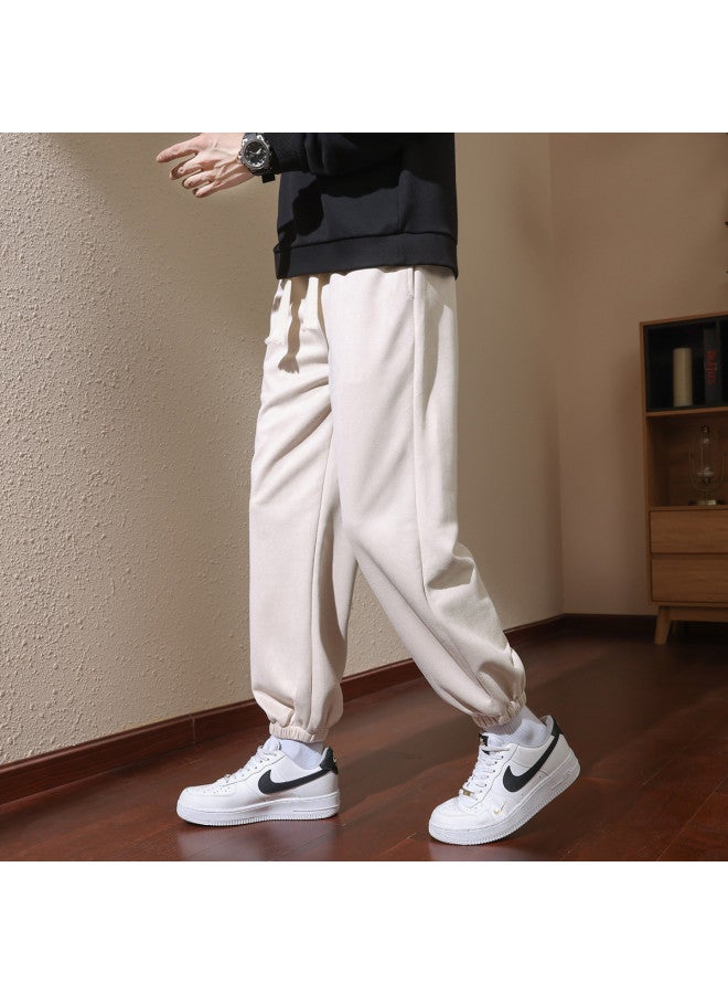 ROMON Suede Fleece】men's Casual Pants, Windproof Trousers, Versatile Ankle-length Pants, Fashionable Men's Casual Trousers - Image 3
