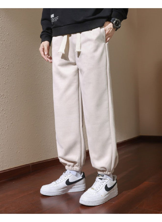 ROMON Suede Fleece】men's Casual Pants, Windproof Trousers, Versatile Ankle-length Pants, Fashionable Men's Casual Trousers - Image 1