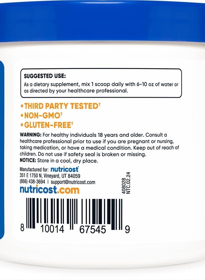 Nutricost أسيتيل L-كارنيتين HCI (ALCAR) 100 جرام لكل حاوية - 1 جرام لكل حصة - غير معدّل وراثيًا، خالي من الغلوتين، بدون نكهة - Image 4