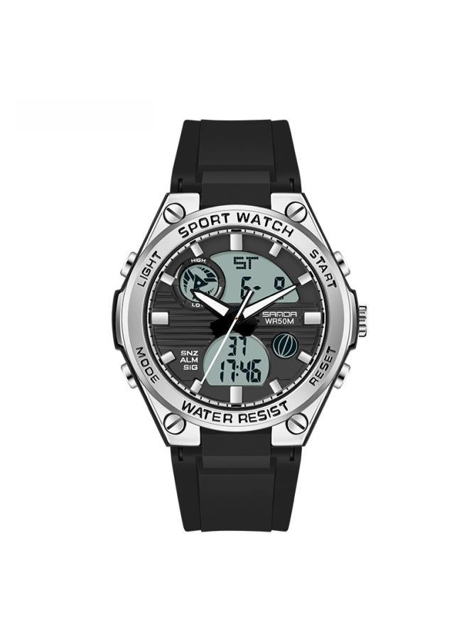 Sanda Trendy Multifunctional Special Forces Watch Men's Double Display Waterproof Luminous Outdoor Sports Electronic Couple Watch