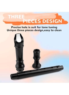Captaintech Soprano Descant Recorder, German Style 8 Hole Music Instrument with Cleaning Rod and Storage Bag for Kids Beginner (Black)  - Image 4