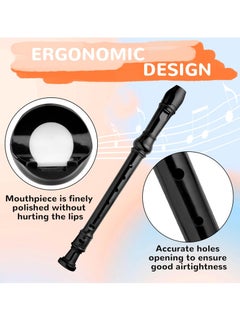 Captaintech Soprano Descant Recorder, German Style 8 Hole Music Instrument with Cleaning Rod and Storage Bag for Kids Beginner (Black)  - Image 5