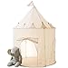 3 Sprouts Kids Play Tent Sustainable Recycled Fabric Fun Spacious Childs Playhouse for Indoor Games for Boys Girls Durable Fort Pop Up House for Toddlers Children Age 310 Beige - Image 3