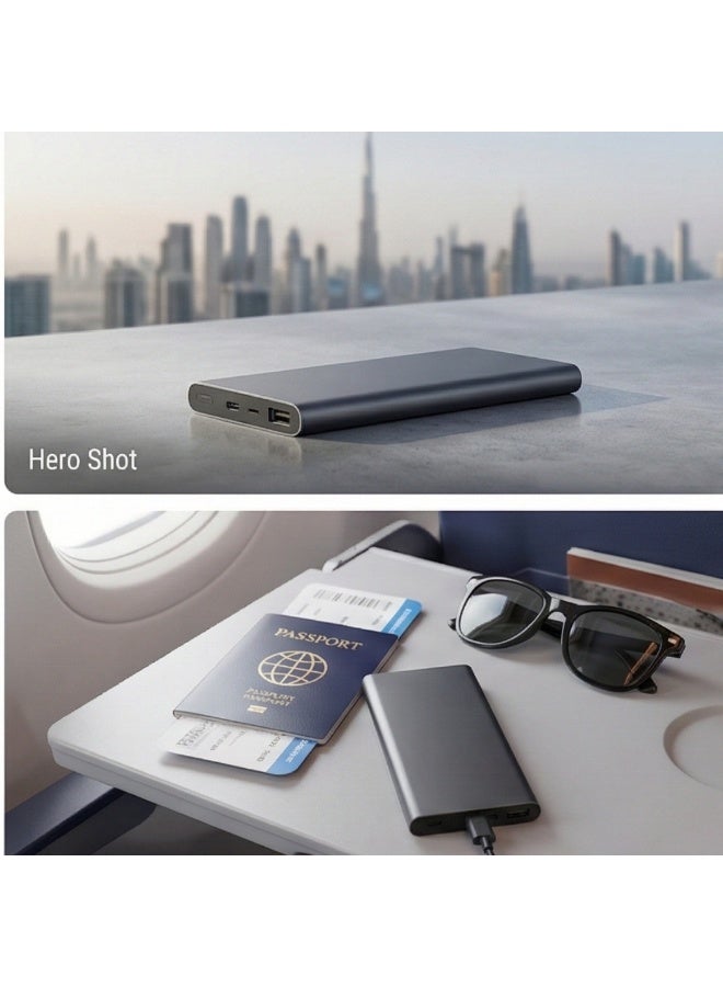 power bank 30000mah massive capacity portable charger fast charging type c usb c external battery pack heavy duty shahin matnaqal camping gear survival battery dubai road trip essentials samsung iphone tablet charger metal powerbank 22.5w big