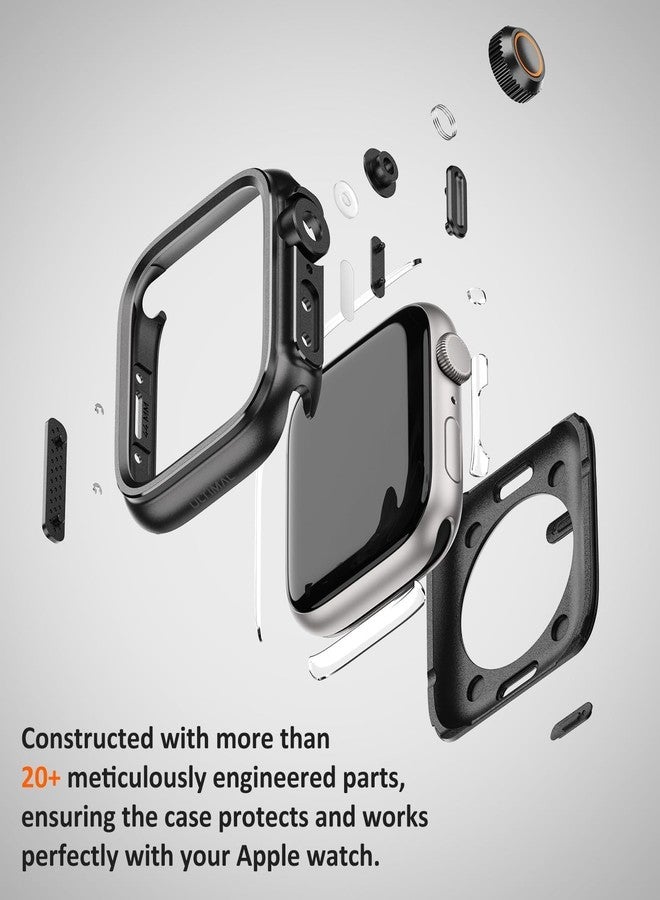 ULTIMAL Metal Case Compatible with Apple Watch Series 9/8/7 45mm with Back Cover,Military Grade Shockproof Protective Case, Rugged Cover for iWatch 45mm (Black) - Image 5