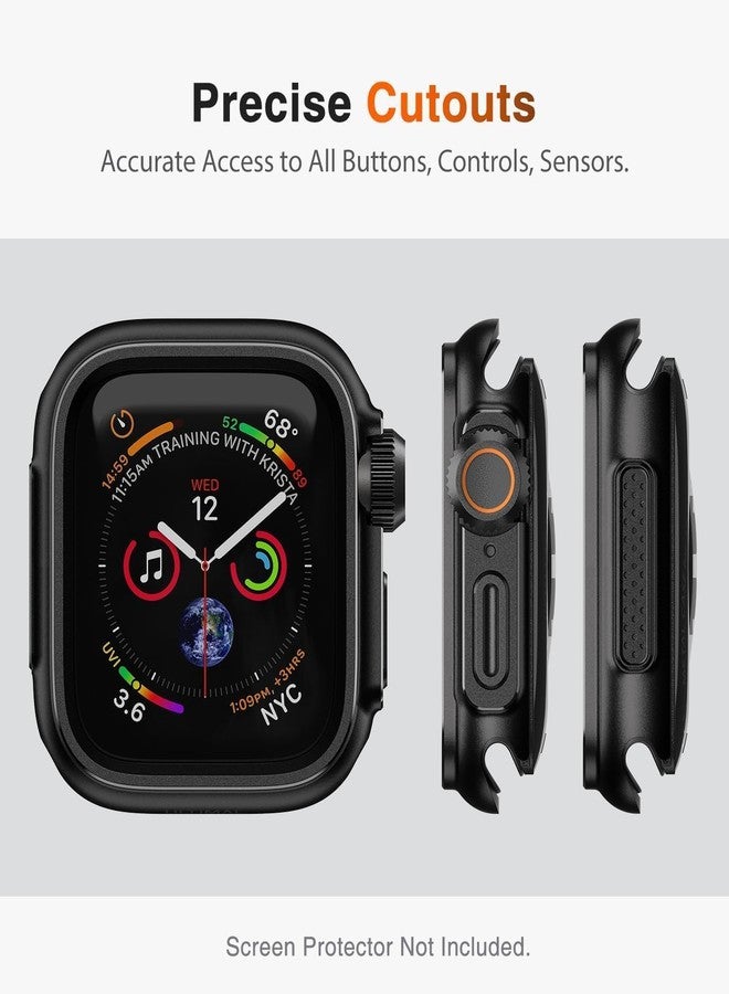 ULTIMAL Metal Case Compatible with Apple Watch Series 9/8/7 45mm with Back Cover,Military Grade Shockproof Protective Case, Rugged Cover for iWatch 45mm (Black) - Image 4