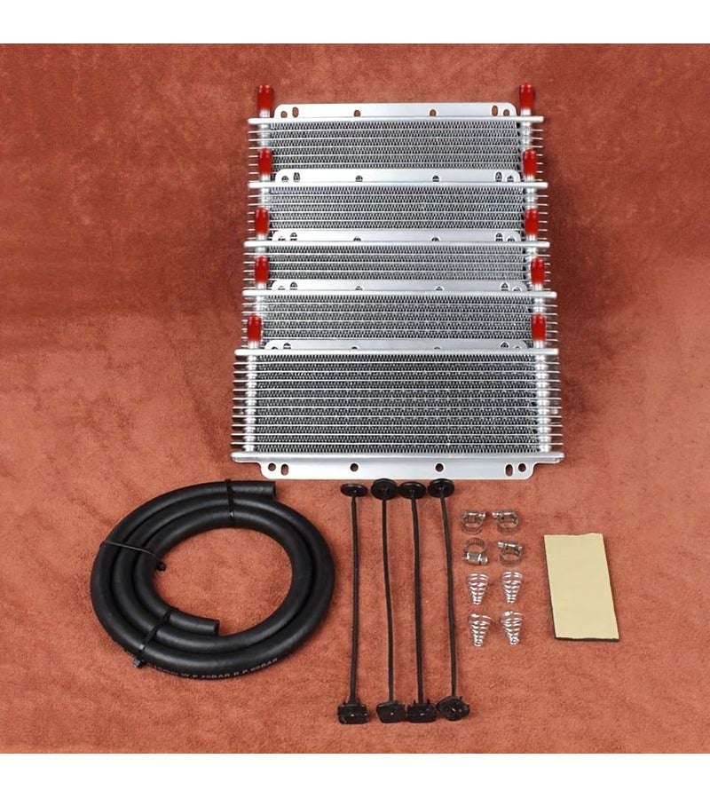Universal Automatic Transmission Oil Cooler Kit Silvery 19 Row - Image 2