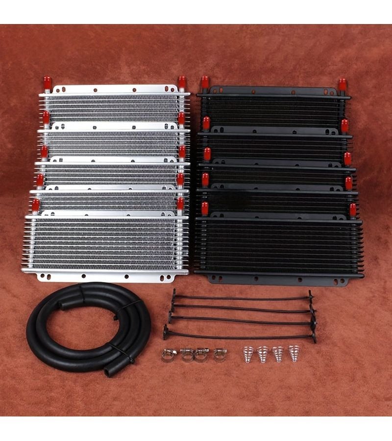 Universal Automatic Transmission Oil Cooler Kit Silvery 19 Row - Image 1