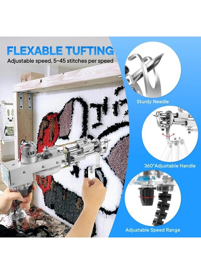 Vehipa Rug Tufting Gun with Carpet Trimmer - Tufting Gun Starter Kit - 2 in 1 Cut Pile Carpet Gun & Loop Pile - Rug Making Kit & Trimmer& Cloth& Yarn for DIY Home Decor & Craft Devotees - Image 4