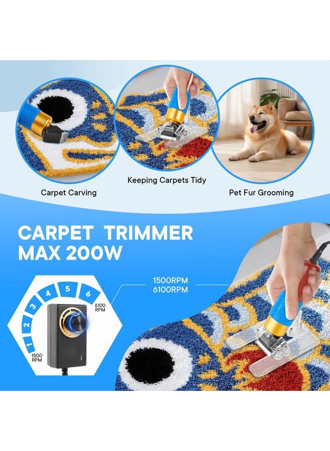 Vehipa Rug Tufting Gun with Carpet Trimmer - Tufting Gun Starter Kit - 2 in 1 Cut Pile Carpet Gun & Loop Pile - Rug Making Kit & Trimmer& Cloth& Yarn for DIY Home Decor & Craft Devotees - Image 3