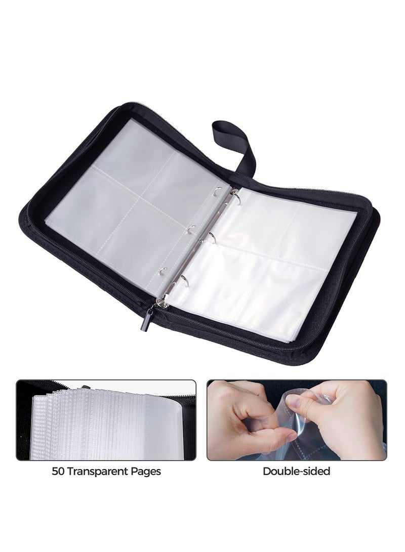 4-Pocket Binder Compatible with Pokemon Card, 400 Pockets Portable Trading Cards Holder Collector Album with 50 Removable Sheets for Boys Girls  - Image 4