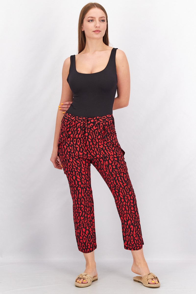 THE KOOPLES Women Regular Fit Allover Palazzo Pants, Red - Image 4