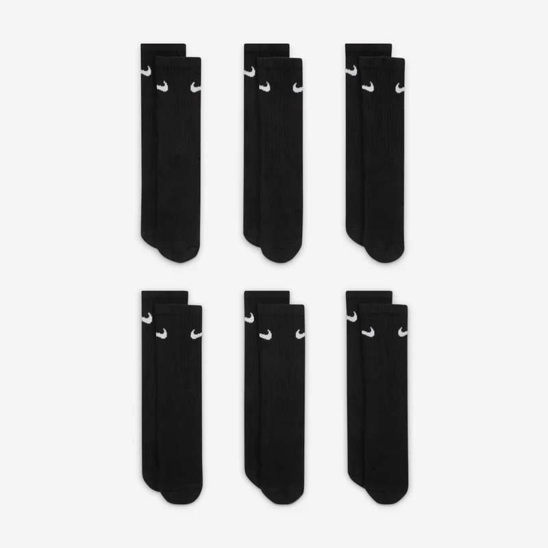 Nike Kids' Everyday Cushioned Crew Socks (6 Pairs)