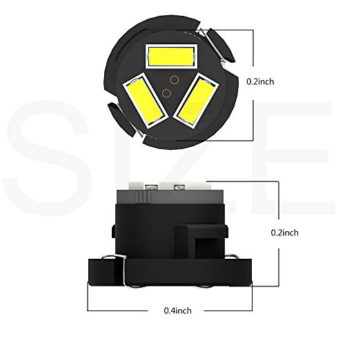 ROCCS SMD AC Climate Heater Control LED Light Bulbs Kit Replacement for Dodge Ram 1500 2500 3500 2003-2008 T5/T4.7 Neo Wedge HVAC White Lights - Image 4