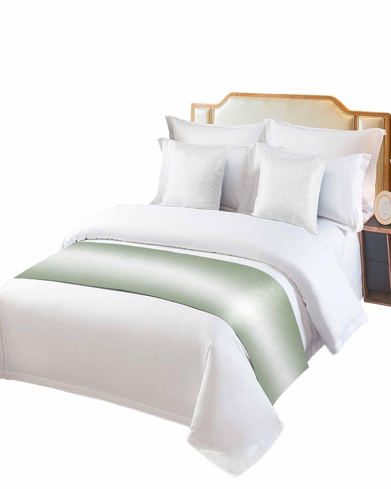 Sage Green Bed Runner 102x20 Inches for California King Size Bed Decorative Throw - Image 3