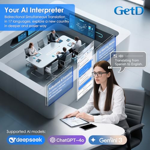 GetD AI Glasses for Men & Women, Smart Glasses Powered by ChatGPT, AI Real-time Translation with 147 Languages, Nylon Polarized Sunglasses, Bluetooth Sunglasses with Built-in Mic & Speakers - Image 5