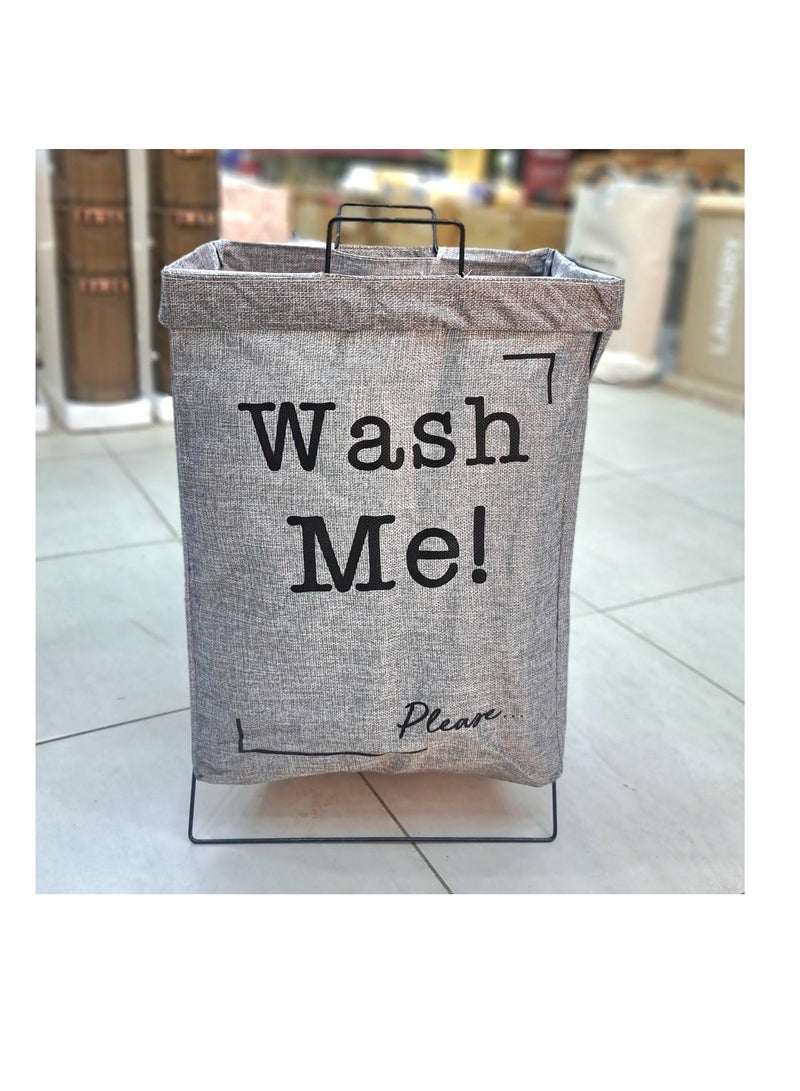 Linen Laundry Basket with Metal Legs Optimal Organization in Style 58*35cm Mk  - Image 2