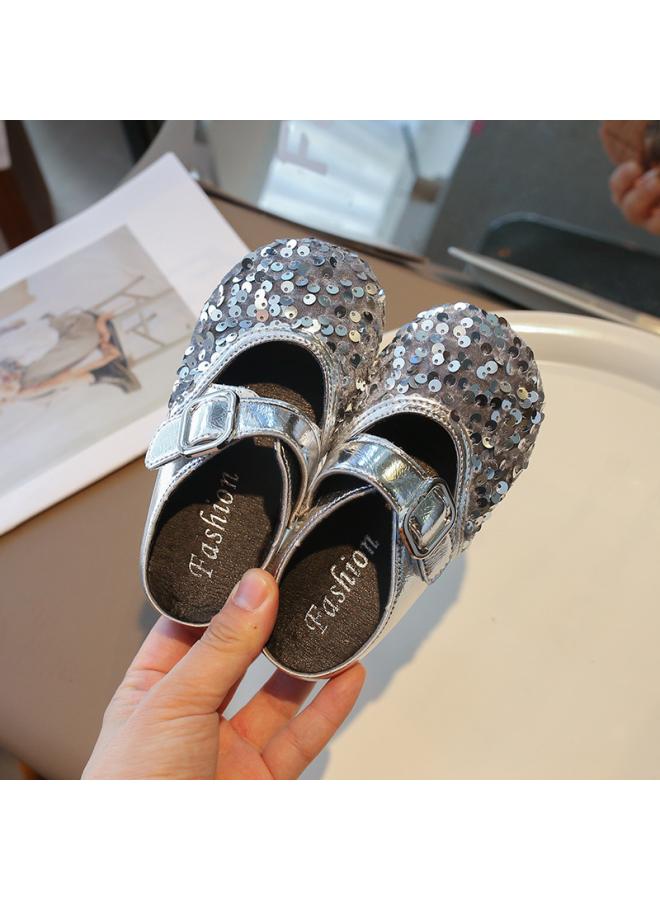 شك الفتيات الترتر باوتو النعال صيف جديد بنات الأميرة أحذية الطفل لباس خارجي للأطفال صنادل وشباشب العصرية - Image 1