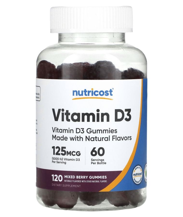 Vitamin D3 Gummies Mixed Berry 120 Gummies (62.5 mg per Gummy)