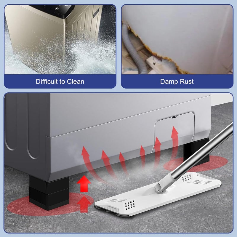 4 قطع من وسائد مضادة للاهتزاز للغسالة، تمنع حركة الغسالة والمجفف، تقلل الضوضاء وانتقال الاهتزازات، مناسبة لمعظم أنواع الأثاث (زيادة في الارتفاع: 3.14 بوصة). - Image 4