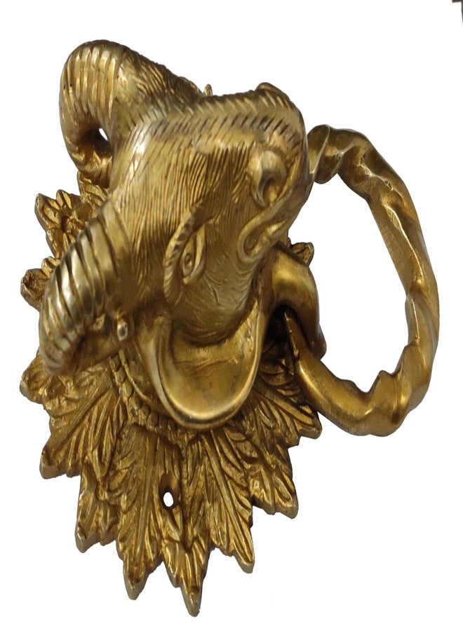 Purpledip Brass Metal Door Knocker Drawer Pull Ring Handle: Antique Design Ram Head Gate Handle (11017) - Image 4