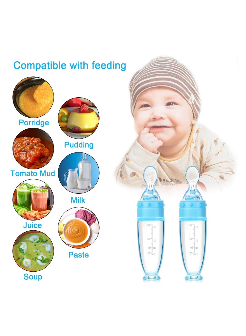 Excefore Baby Bottle Spoons Silicone Baby Food Dispensing Spoon Baby Food Feeder with Standing Base for Infant Dispensing and Feeding - Image 3