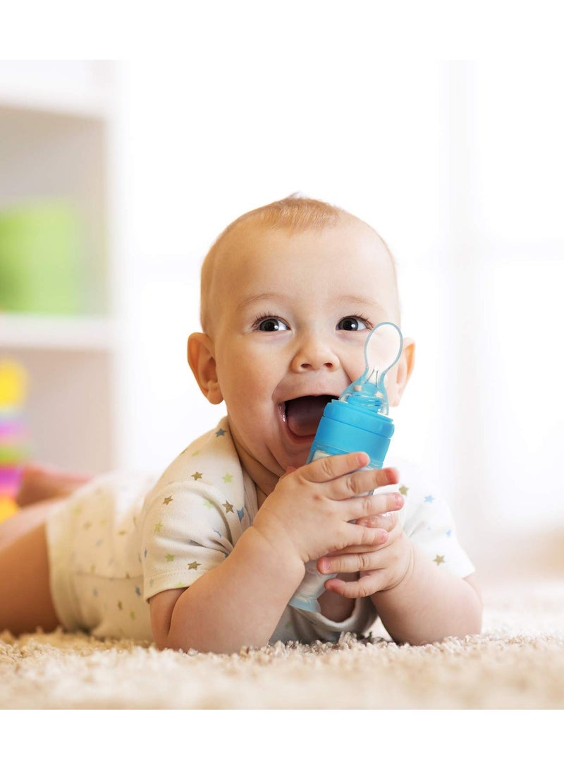 Excefore Baby Bottle Spoons Silicone Baby Food Dispensing Spoon Baby Food Feeder with Standing Base for Infant Dispensing and Feeding - Image 5