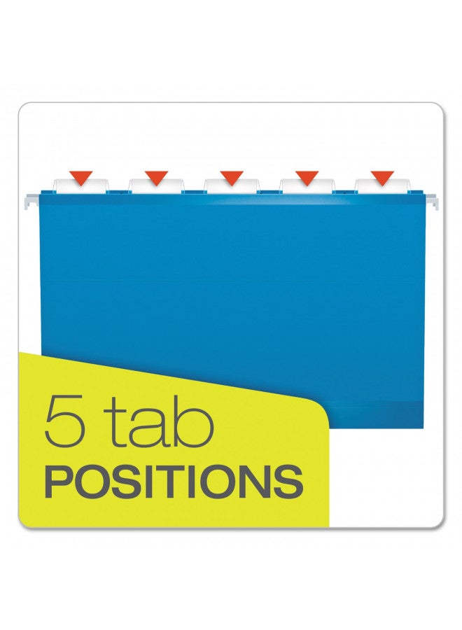 Pendaflex 04153X2 BLU Extra Capacity Reinforced Hanging Folders, 2", Legal Size, Blue, 1/5 Cut, 25/BX (4153x2 BLU) - Image 3