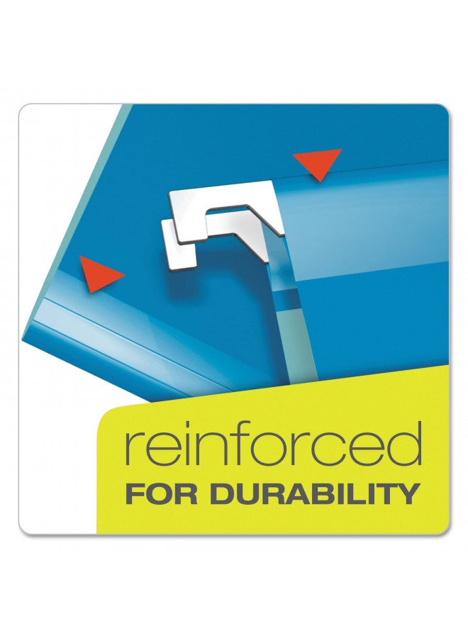 Pendaflex 04153X2 BLU Extra Capacity Reinforced Hanging Folders, 2", Legal Size, Blue, 1/5 Cut, 25/BX (4153x2 BLU) - Image 2