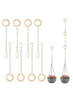 Generic Hanging Plant Extender with Wooden Ring, Macrame Plant Holder - 1 Piece 