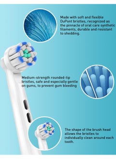 ATRJSZ 12 Pcs Electric Toothbrush Replacement Head, Compatible with Oral B Braun, Extra Soft Bristles for Sensitive Clean, 8 x Soft bristle, 4 x Ultra-fine bristle, with 4 Pcs Toothbrush Covers Caps  - Image 3