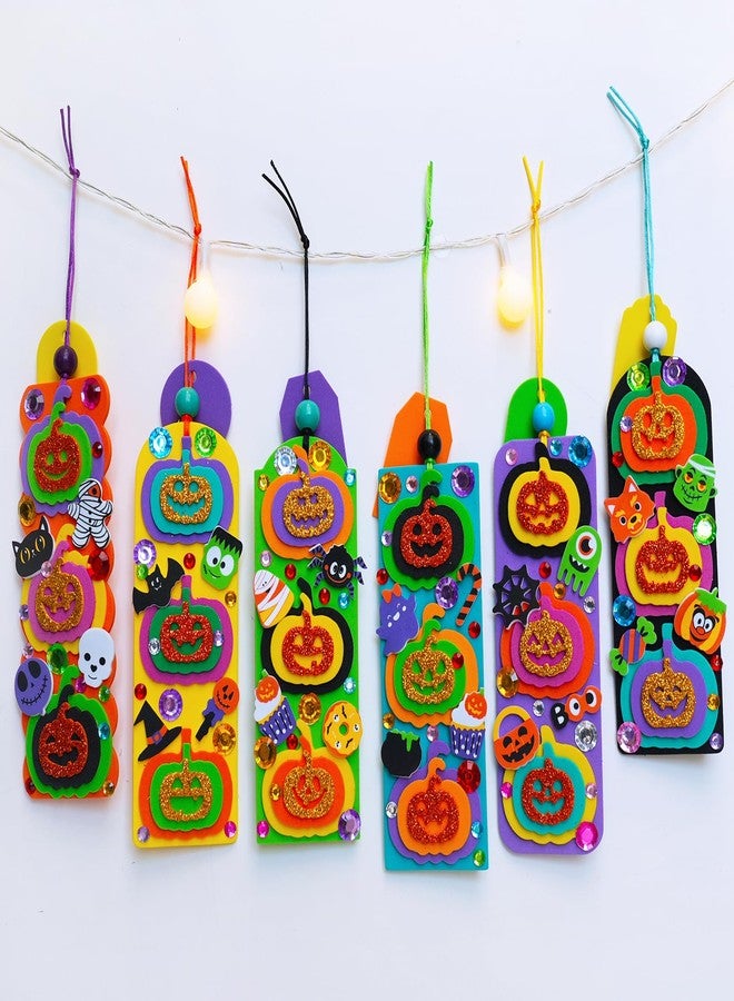 Winlyn 36 Sets Halloween Craft Kits Fall Crafts DIY Pumpkin Jack-O'-Lantern Bookmark Ornaments Decorations Art Sets Halloween Foam Stickers Art and Crafts for Kids Classroom Activities Party Favors - Image 2