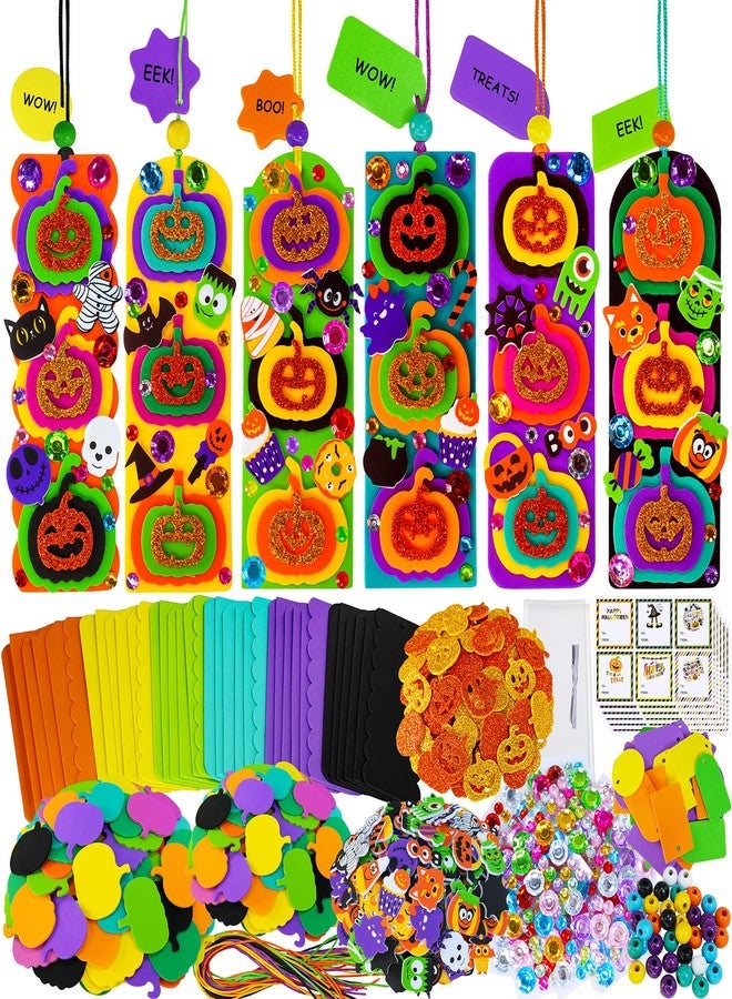 Winlyn 36 Sets Halloween Craft Kits Fall Crafts DIY Pumpkin Jack-O'-Lantern Bookmark Ornaments Decorations Art Sets Halloween Foam Stickers Art and Crafts for Kids Classroom Activities Party Favors - Image 1