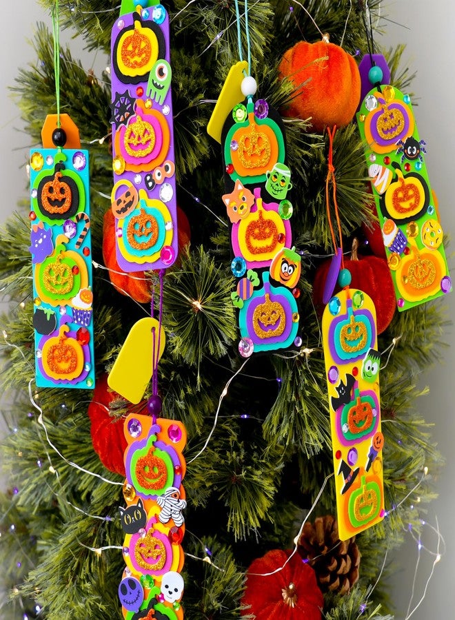 Winlyn 36 Sets Halloween Craft Kits Fall Crafts DIY Pumpkin Jack-O'-Lantern Bookmark Ornaments Decorations Art Sets Halloween Foam Stickers Art and Crafts for Kids Classroom Activities Party Favors - Image 4