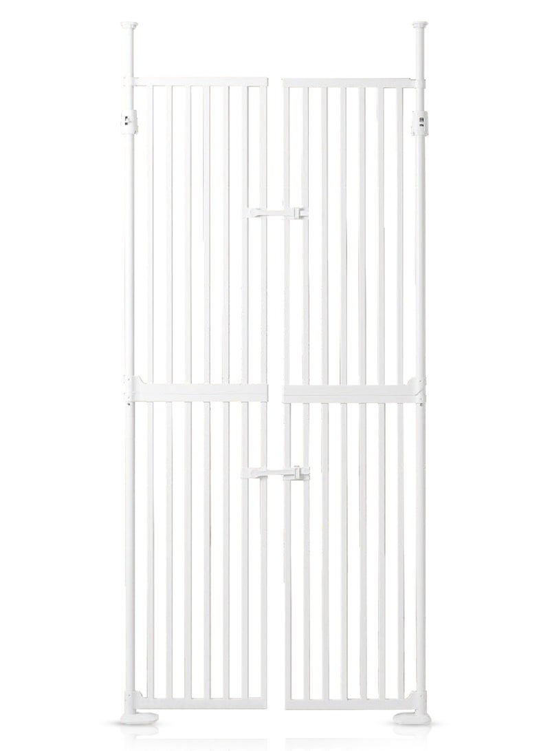 Baby Safe Baby Safe Extra Tall Dual Door Metal Safety Gate - White - Image 1