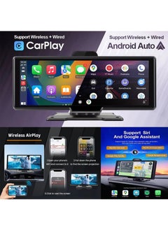 XiuWoo Wireless Apple Carplay Car Stereo,Portable 10.26 Inch Touch Screen Android Auto,4K Dash Cam,1080p Backup Camera DVR,Drive Mate Carplay Navigation with Mirror Link/Siri/FM/Bluetooth  - Image 3