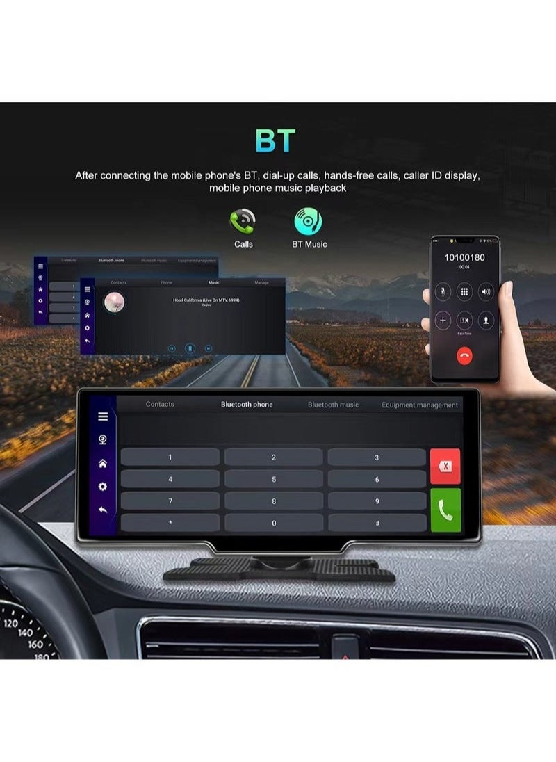 XiuWoo - Wireless Apple Carplay Car Stereo,Portable 10.26 Inch Touch Screen Android Auto,4K Dash Cam,1080p Backup Camera DVR,Drive Mate Carplay Navigation with Mirror Link/Siri/FM/Bluetooth - Image 1