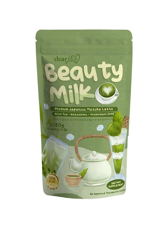 dear face Beauty Milk Premium Japanese Matcha Latte 180g - Image 1