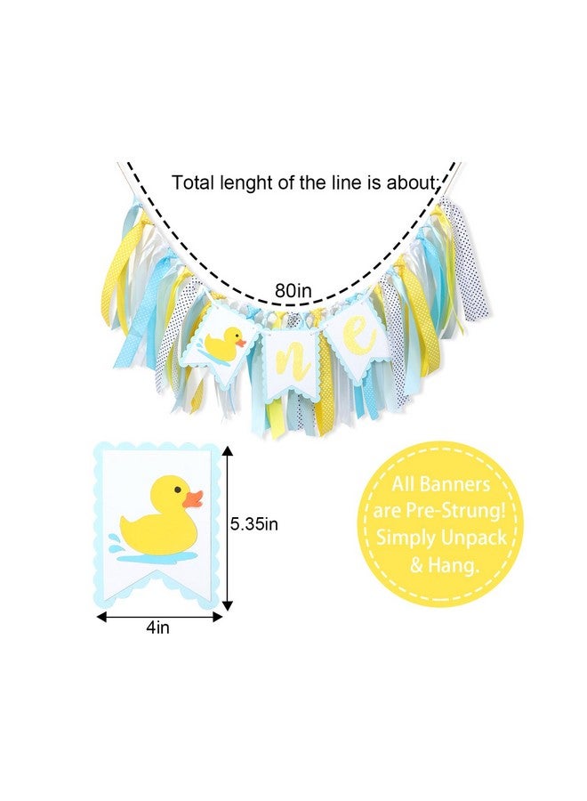 Agkvw Rubber Ducky High Chair Banner - Rubber Duck Decoration, Boys Birthday Banner, Light Blue Summer Birthday Decor - Image 2
