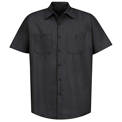 Red Kap Men's Industrial Work Shirt, Short Sleeve, Black, Large - Image 3