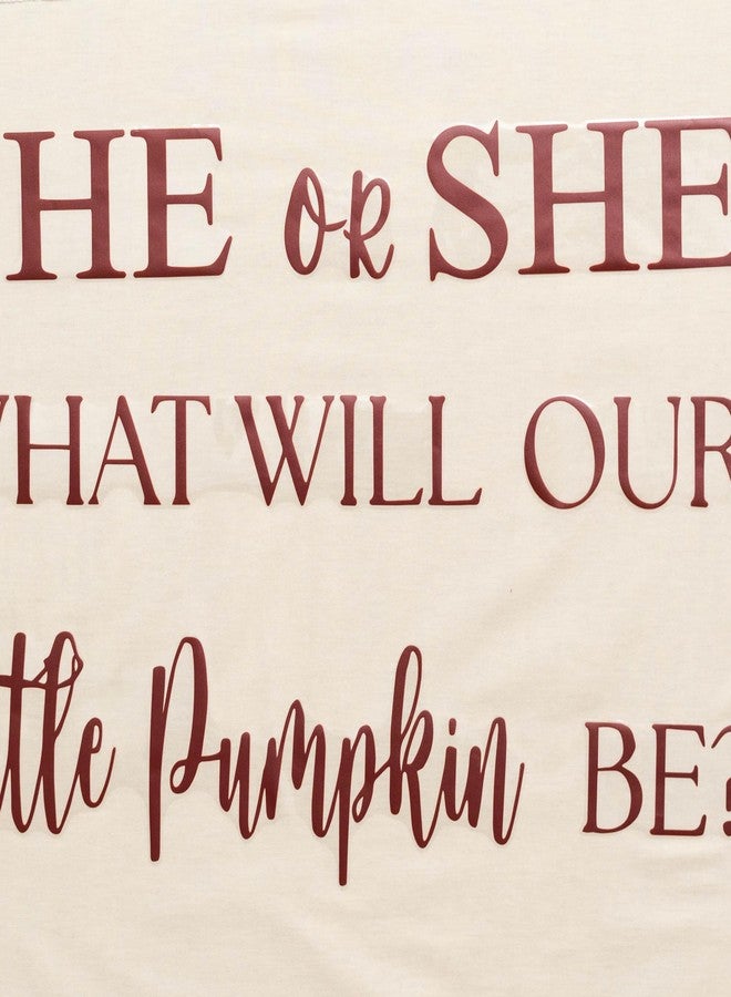 Capiont He or She What Will Our Little Pumpkin Be Gender Reveal Party Decal - Halloween Pumpkin Themed Fall Thanksgiving Baby Shower Decor Supplies,Balloon Arch Backdrop Wall Stickers (he she Pumpkin) - Image 4