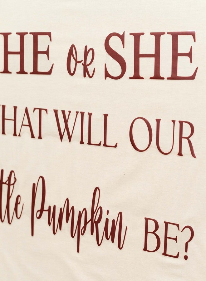 Capiont He or She What Will Our Little Pumpkin Be Gender Reveal Party Decal - Halloween Pumpkin Themed Fall Thanksgiving Baby Shower Decor Supplies,Balloon Arch Backdrop Wall Stickers (he she Pumpkin) - Image 3