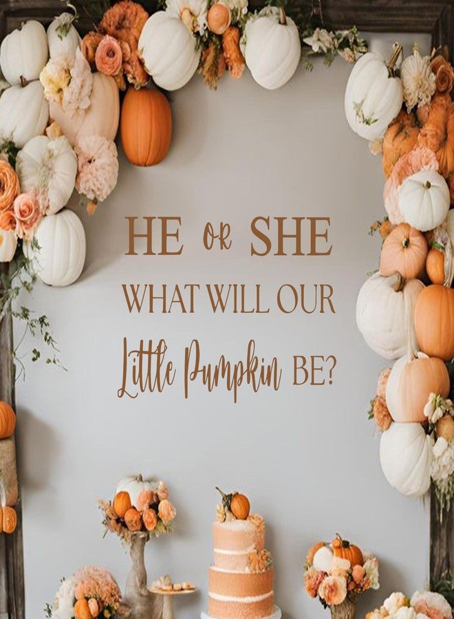 Capiont He or She What Will Our Little Pumpkin Be Gender Reveal Party Decal - Halloween Pumpkin Themed Fall Thanksgiving Baby Shower Decor Supplies,Balloon Arch Backdrop Wall Stickers (he she Pumpkin) - Image 5