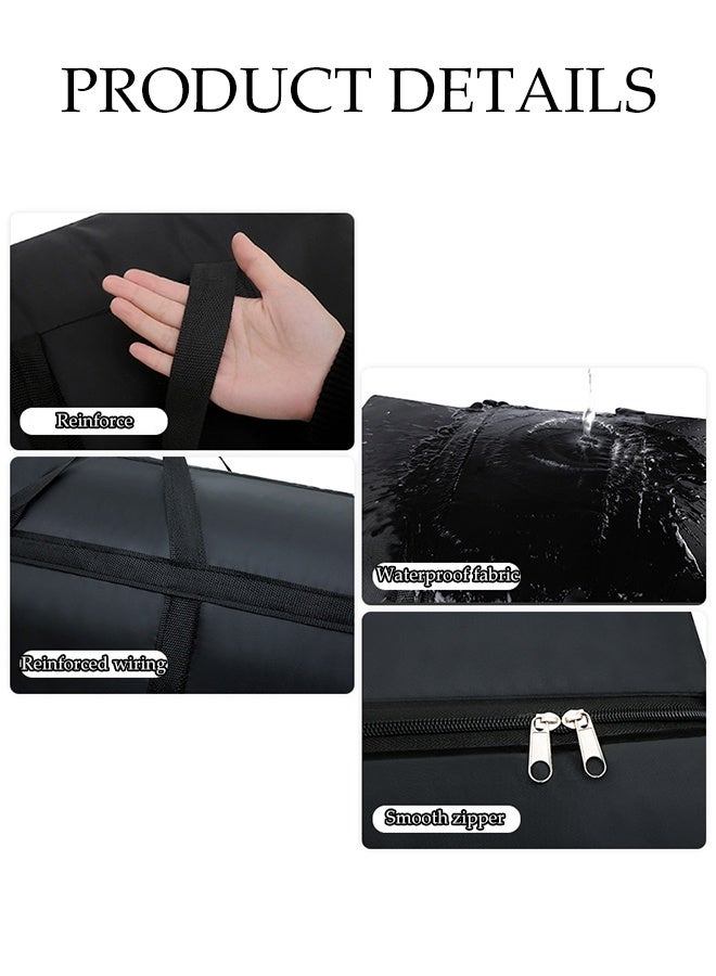 DUNISO 3 Pcs 90 * 58* 25cm Oversized Waterproof Storage Bag With Zips ，Extra Large Oxford Material  Moving Bags  with Carrying Handles，Reusable Big Bag is suitable for Duvet, Laundry, Clothes and Quilt（Black） - Image 3