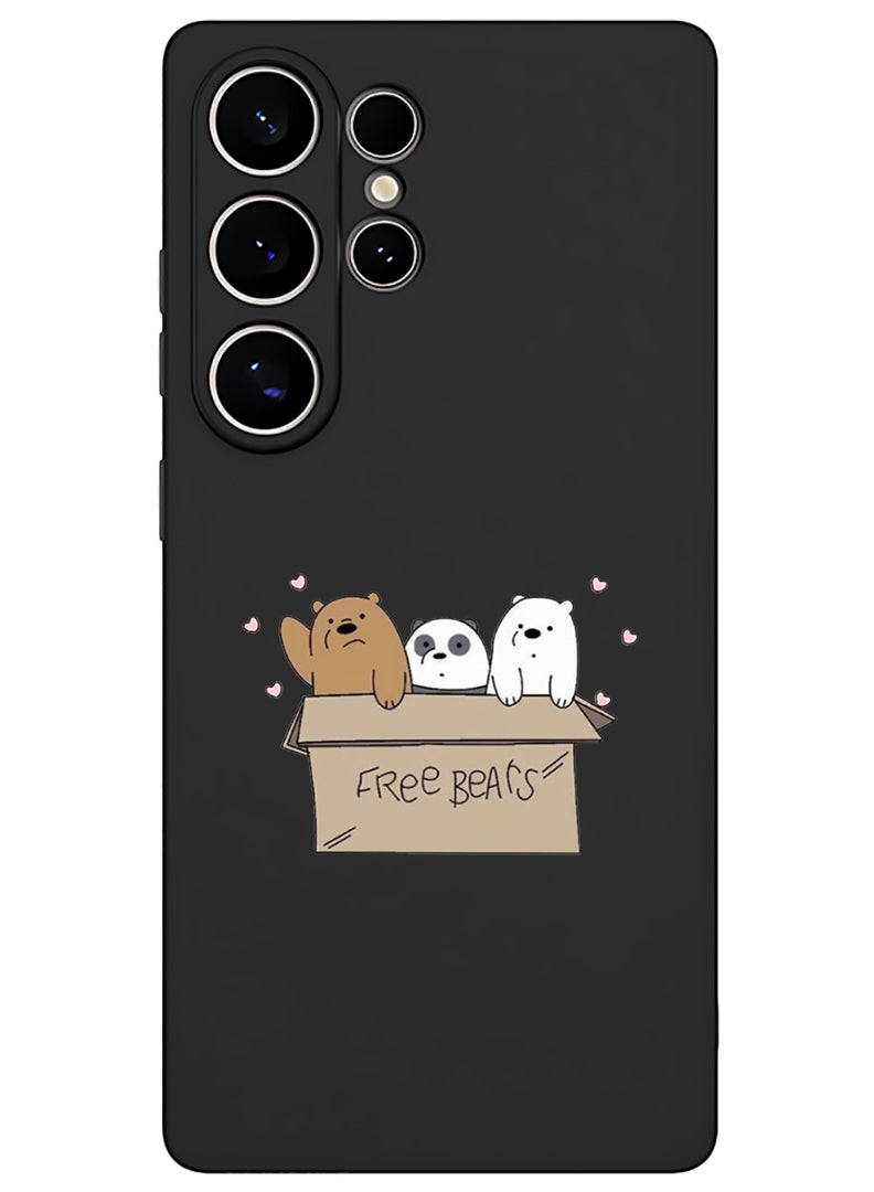 Theodor Protective Slim Fit Case Liquid Silicone Cover with Full Body Protection Anti-Scratch Shockproof Case For Samsung Galaxy S25 Ultra (Black) - We are bears - Image 1