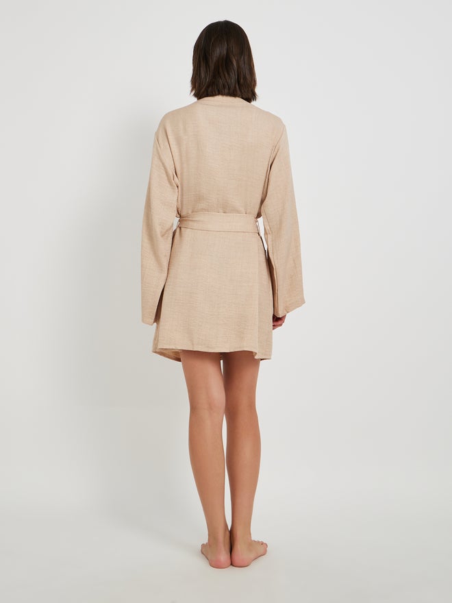 Take Two Take Two Wave Lace Detail Long Sleeve Robe with Tie Belt  - Image 4