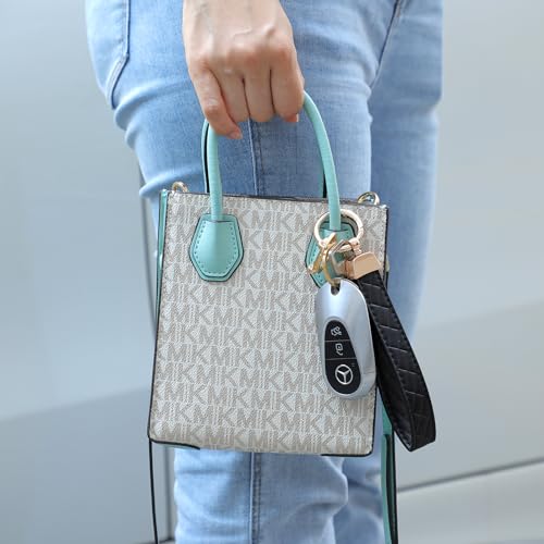 Weixiltc Leather Wristlet Keychain, Car Key Chain Holder with 2 Key Ring and Anti-Lost D Ring, Key Fob Wristband for Women (Black) - Image 5