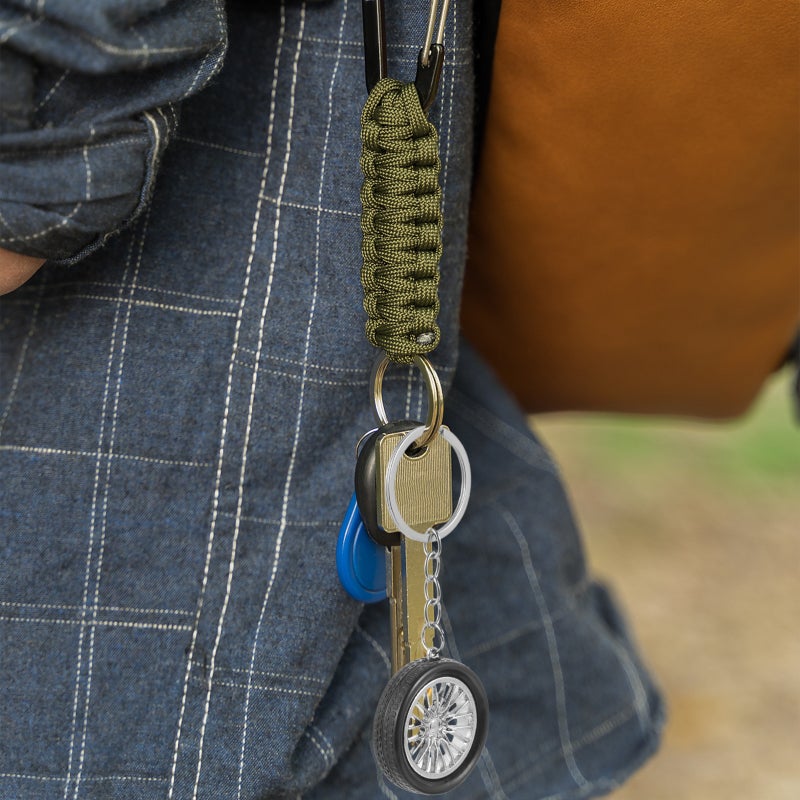2pcs Auto Keychains Car Wheel Key Chain Cool Automotive Key Pendant Decorations - Image 5