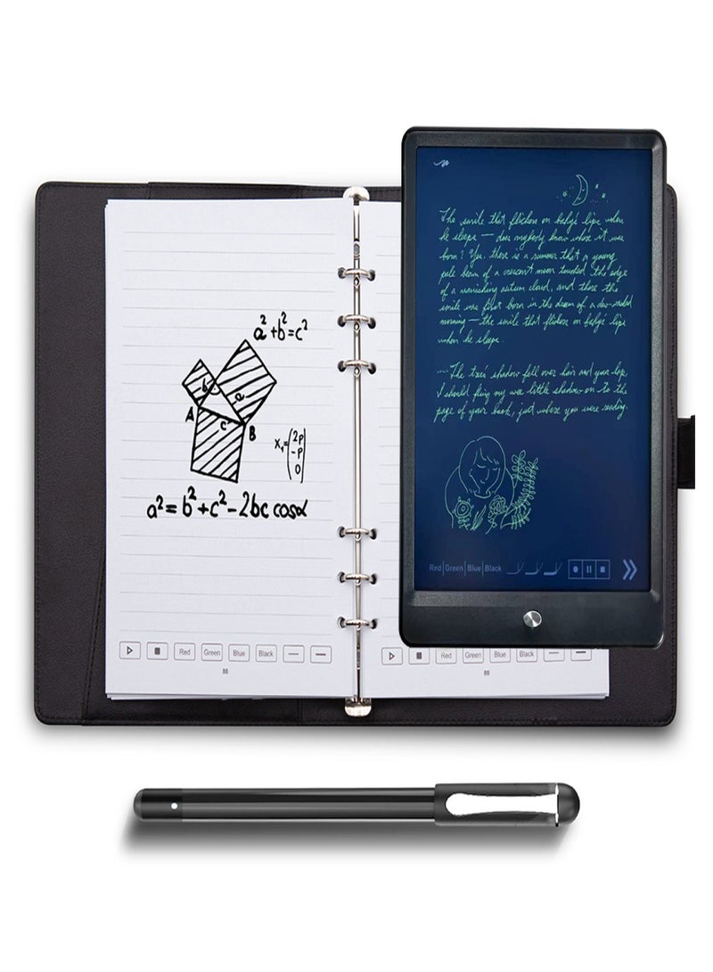 بايسوفيس تتضمن مجموعة القلم الرقمي الذكي للكتابة قلمًا ذكيًا A5 من الجلد الصناعي ولوح كتابة قابل لإعادة الاستخدام وورقة B5 واتصال لاسلكي بتقنية BT متوافق مع تطبيق Boardpen وOphaya - Image 1