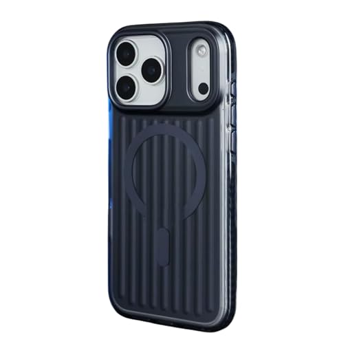 Tech Trendz TechTrendz Corrugated Magnetic Back Cover for iPhone 17 Pro Max Compatible with MagSafe, Scratch-Resistant Camera Bump Protection Shockproof Military-Grade Protection TPU Magnetic Back Case (Blue) - Image 1